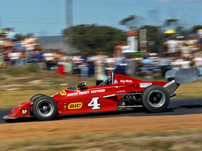 Tony Martin in his Chevron B34 at Roy Hesketh in 1977. Copyright David Pearson (<a href='http://www.motoprint.co.za/' target='_blank'>motoprint.co.za</a>) 2024. Used with permission.